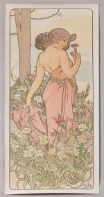Alphonse Mucha (1860-1939). " Les fleurs : OEillet, Iris, Lys...