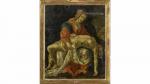 ECOLE ITALIENNE de la fin du XVIème siècle. "Pietà". Huile...