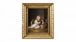 Michel-Phillibert GENOT (1795 - 1862)."Enfant carressant son
