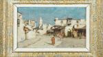 Charles MONTLEVAULT(1835-1897). " Rue du Maghreb ". Huile sur panneau