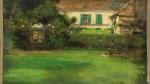 Luigi LOIR(1845-1916). " Maison au fond du jardin ". Huile...