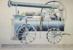 CHEMINS DE FER. Dessin industriel. Locomotive, vers 1845-1850. Beau dessin,...
