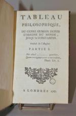 (BORDES, Charles) Tableau philosophique du genre humain.. A Londres, 1770....