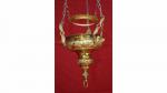 Paire de LAMPES de SANCTUAIRE néoclassiques en bronze doré à...