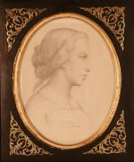Louis JANMOT (1814-1892). Portrait de femme de profil, 1856.