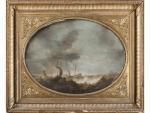 Attribué à Pieter COOPSE (1640-1673). Navire sur une mer agitée....