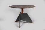 André Sornay (1902-2000)Table à système à plateau rond en bois...