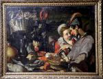 Attribué à Abraham BLOEMART (1564-1651). Couple dans une cuisine.