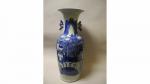 Vase de forme balustre en porcelaine décoré en bleu sous...