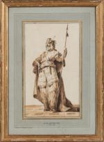 Jean-Baptiste LEPRINCE 
(Metz 1734  Seine-et-Marne 1781)
Gardien du temple
Plume et...