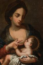 ECOLE ITALIENNE du XVIIIe siècle
Vierge à l'enfant
Toile
80 x 65 cm
Restaurations
RM