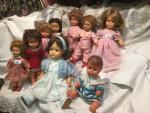 Lot de 9 poupées Gégé (30 à 40cm) dont 2...