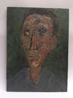 Daniel BOHBOT (né en 1960). "Portrait", 1990. Huile sur panneau....
