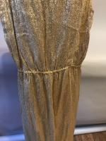 MESDEMOISELLES, robe de soirée dorée à bretelles, taille 40.