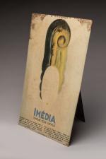 Charles Loupot (1892-1962)
« Imedia »
Plaque publicitaire en rhodoïd sur âme...