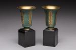 Léon Kann (1859-1925)
Paire de vases en bronze à patine polychrome...