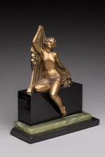 H. Molins 
« Danseuse nue drapée »
Sujet en bronze à...