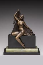 H. Molins 
« Danseuse nue drapée »
Sujet en bronze à...