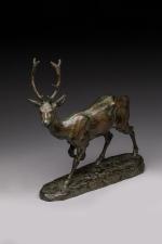 Charles Valton (1851-1918)
« Cerf en marche »
Sujet en bronze à...