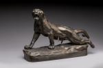 Charles Valton (1851-1918)
« La lionne blessée »
Sujet en bronze à...