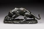 Georges Gardet (1863-1939)
« Tigre dévorant une tortue »
Bronze à patine...