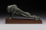Oscar Waldmann (1856-1937)
« Lion s'étirant »
Sujet en bronze patiné vert...