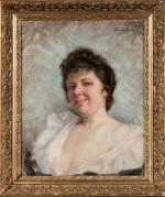 Pierre BONNAUD (1865-1930),
Portrait de femme,
Huile sur toile.
Signée en haut à...
