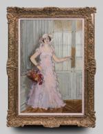 Marie-Clotilde GALLIEN-BERTHON (1870-1959).
Portrait de la fille de l'artiste tenant un...