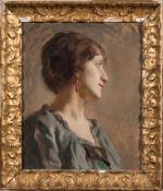 Maurice BERTHON (1888-1914).
Portrait de  Marie-Clotilde GALLIEN-BERTHON, mère de l'artiste.
Huile...