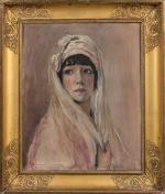 Eugène Paul Ullman (1877-1953).
Portrait de femme au voile blanc.
Huile sur...