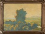 Eugène BROUILLARD (1870-1950).
Paysage dans la lumière du couchant. 
Huile sur...
