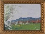 Eugène BROUILLARD (1870-1950).
Paysage au printemps.
Huile sur carton.
Signé en bas à...