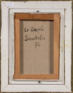 Jean SOUVERBIE (1891-1981).
Le couple, 1974.
Huile sur toile.
Signée en haut à...