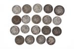 20 pièces divisionnaires : DEUX 20 C 1851A, 20C 1860A (SUP) ;...