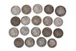 20 pièces divisionnaires : DEUX 20 C 1851A, 20C 1860A (SUP) ;...