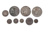 LOT de 9 pieces : 5 francs 1815 A (...