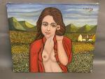ECOLE ITALIENNE contemporaine - "Mona Rosa", huile sur toile signée...