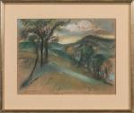 Pierre COMBET-DESCOMBES (1885-1966).
Effet de ciel en montagne, 1930.
Pastel sur papier...