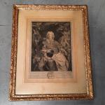 Gravure, Portrait de l'archevêque de Paris, Cadre en bois sculpté...