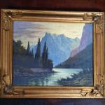 FARJOT (XXème siècle). Paysage de montagne. Aquarelle signée. 32 x...