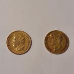 Lot de 2 pièces de 40 francs or: l'une Louis-Philippe...