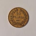 Pièce de 20 francs or Louis-Philippe, 1834 Lot vendu en...