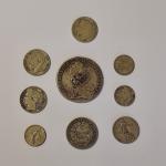 Lot de 9 pièces en argent XVIIIème et XIXème siècle,...