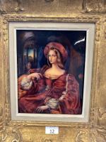 FAURE, Limoges France. "Portrait de Jeanne d'Aragon, d'après Raphaël". Email...