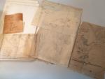 SEYCHELLES - Ensemble de documents cartographiques manuscrits, sur papier calque....