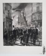 D'après Édouard DETAILLE (1848  1912)
Sapeurs-pompiers en action. Photogravure Goupil....