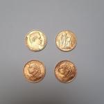 4 pièces de 20 francs or (2 suisses 1935, 1...