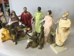 Rome antique, 11 personnages, dont
-	7 en cire, (tête et membres...