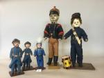 5 poupées militaires, beaux costumes, dont: 
-Antonin et Louis 21...