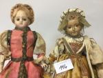 2 poupées, 
-Nasthasia 29 cm, tête buste et membres matériau...